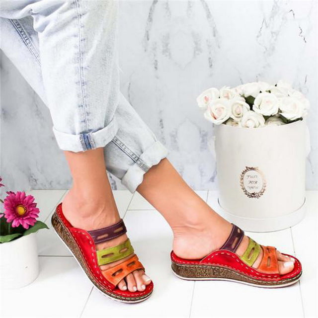 The Patchwork Wedge Sandal