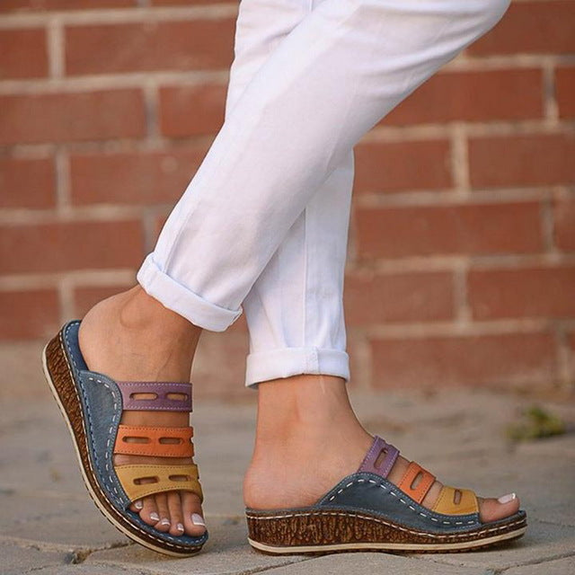The Patchwork Wedge Sandal