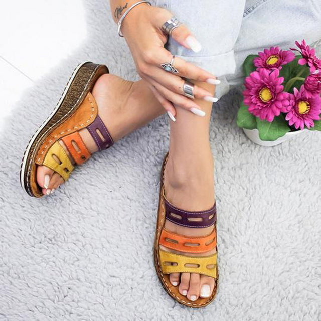 The Patchwork Wedge Sandal