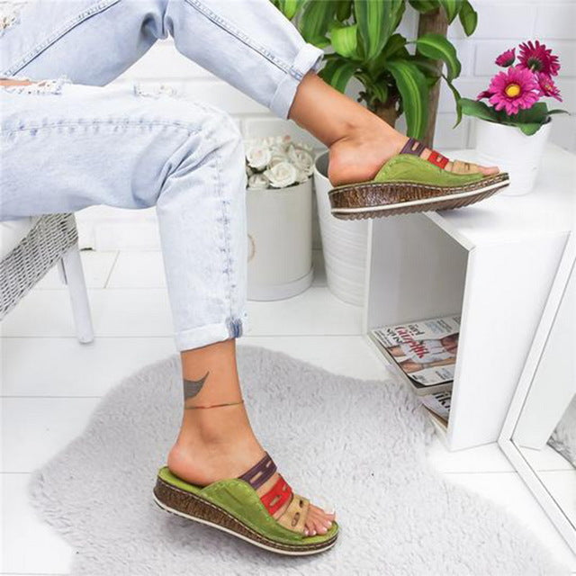 The Patchwork Wedge Sandal
