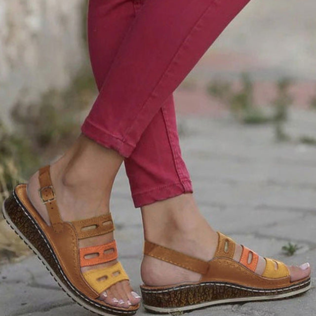 The Patchwork Wedge Sandal