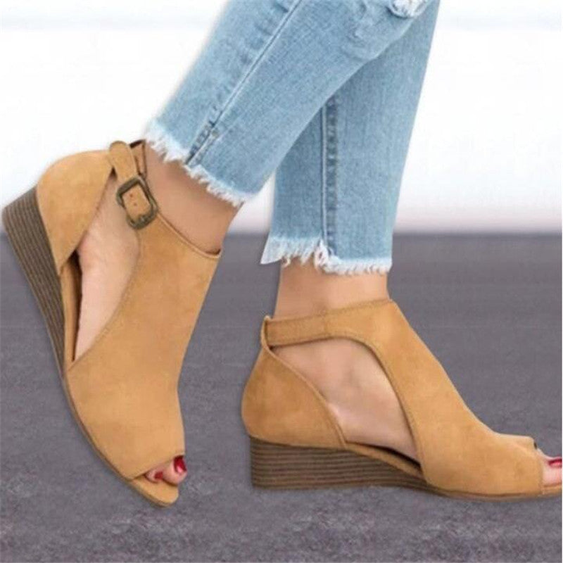 The Peep-Toe Wedge Bootie