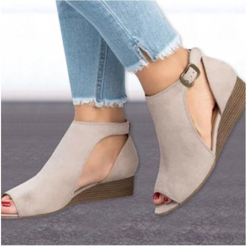 The Peep-Toe Wedge Bootie