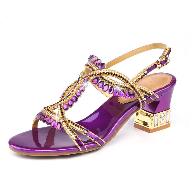 The Gilded Jewel Heel in Amethyst
