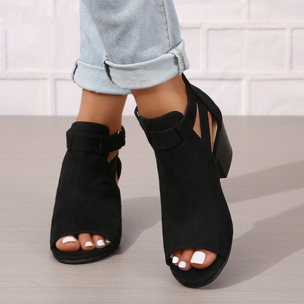 The Studded Peep-Toe Bootie