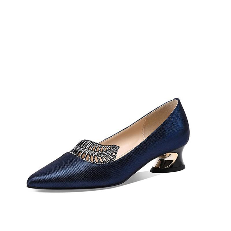 The Navy Jewel Pump