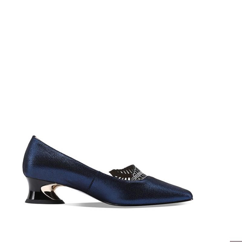 The Navy Jewel Pump