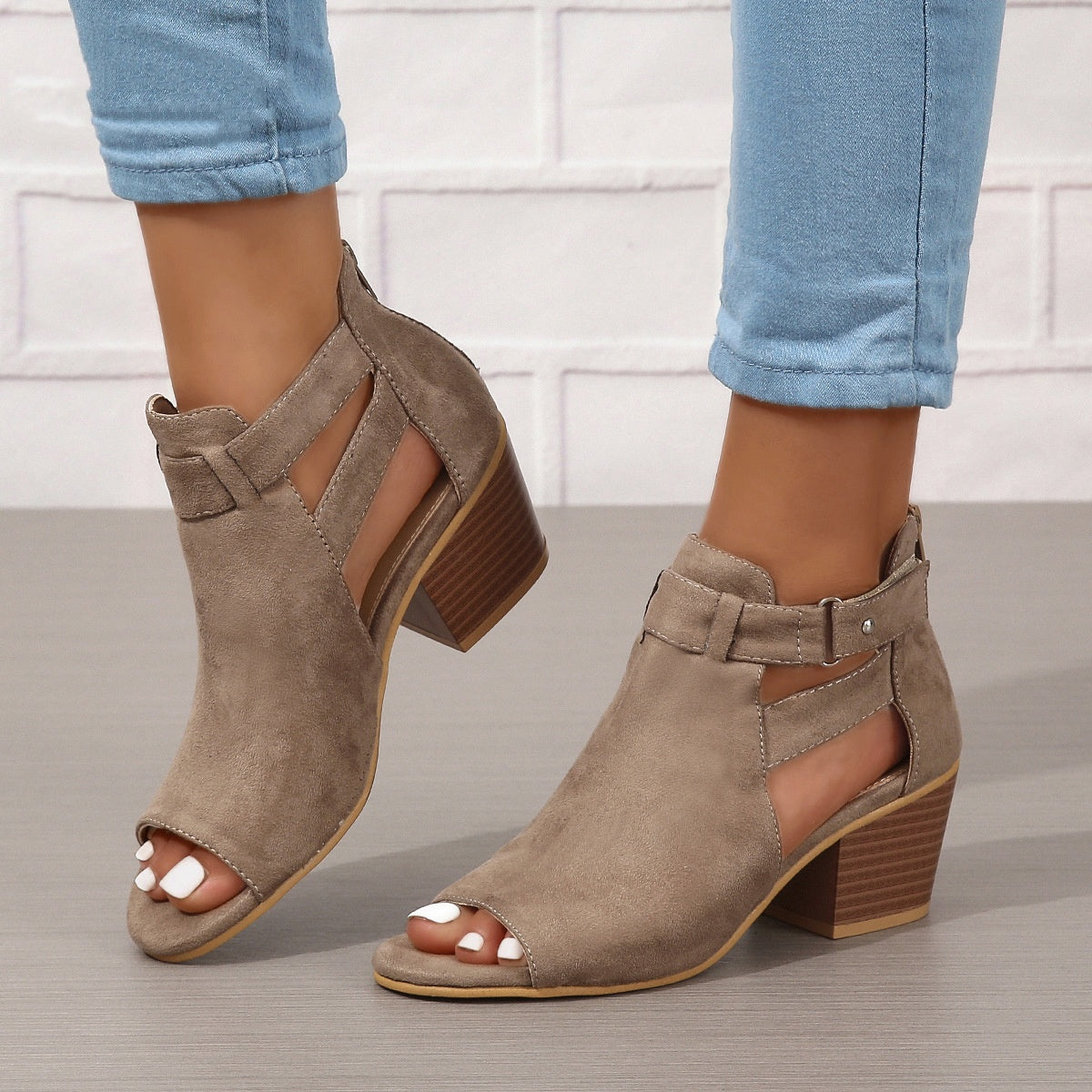 The Studded Peep-Toe Bootie