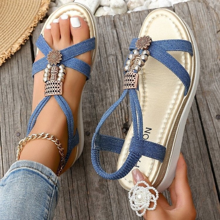 The Pearl Denim Wedge