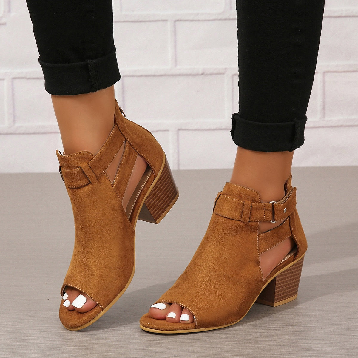 The Studded Peep-Toe Bootie