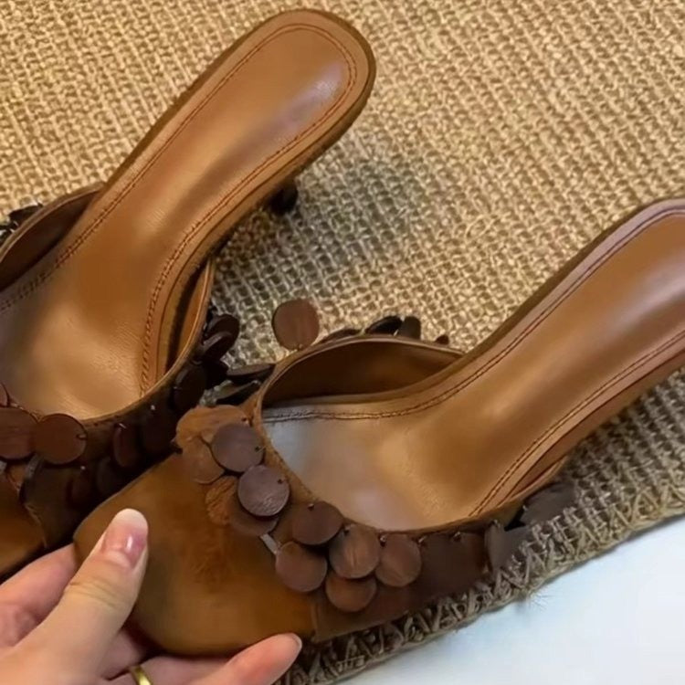 The Petal Kitten Heel Mule