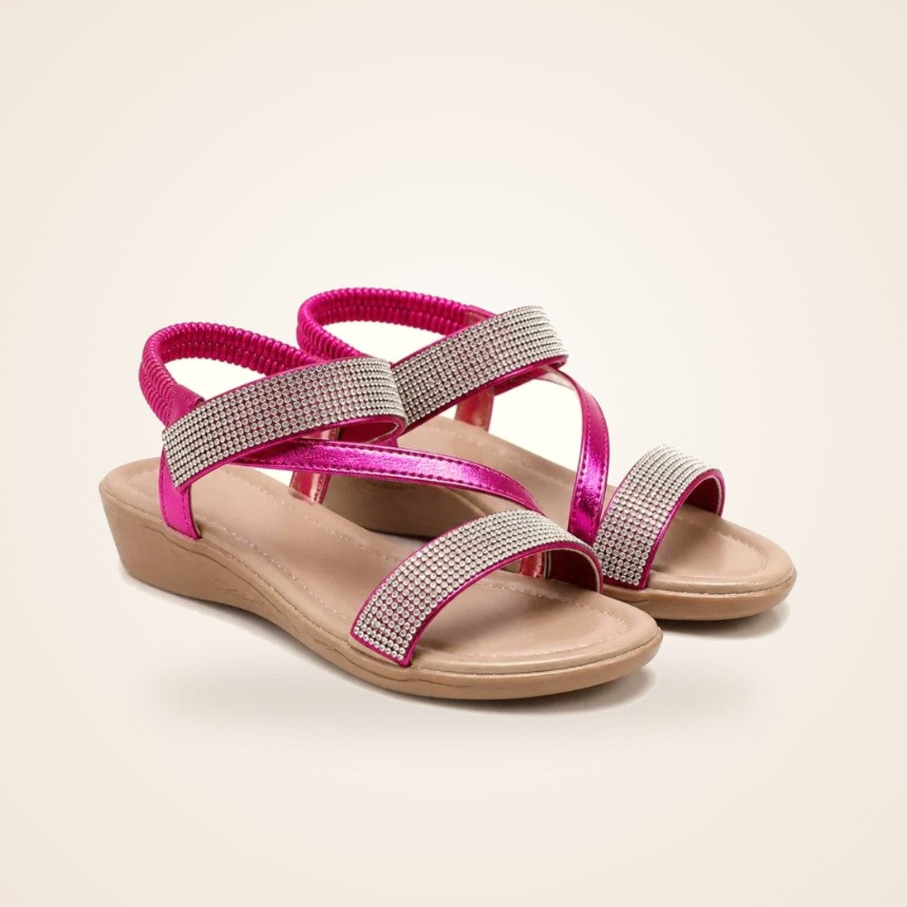 Boho Sparkle Wedge in fuchsia