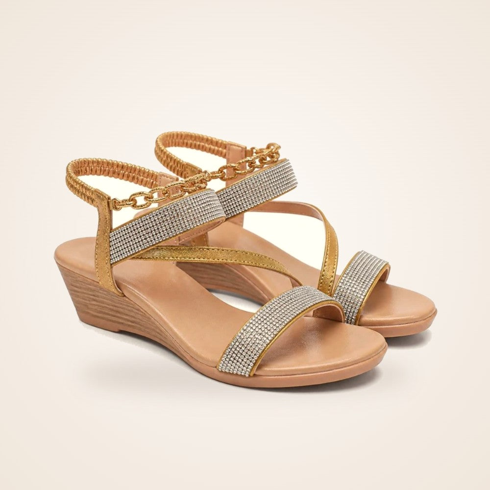 Boho Sparkle Wedge in gold