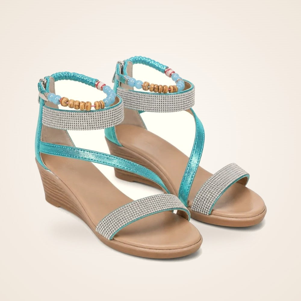 Boho Sparkle Wedge in turquoise