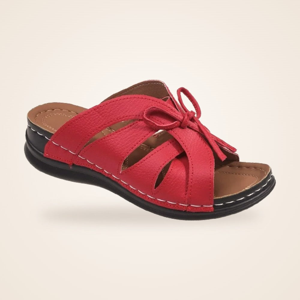 Bow Wedge Slide in red