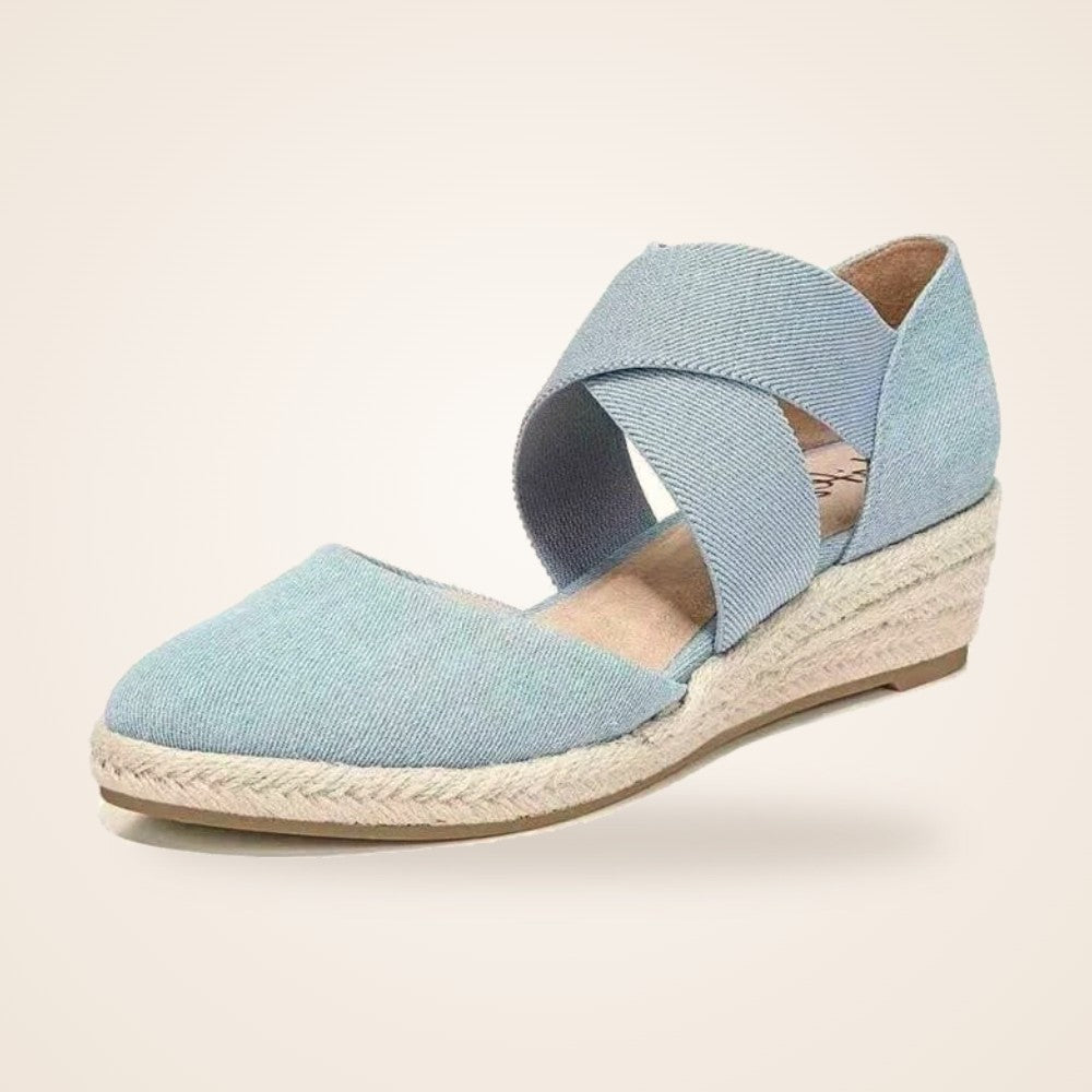 Capri Espadrille Wedge in light blue
