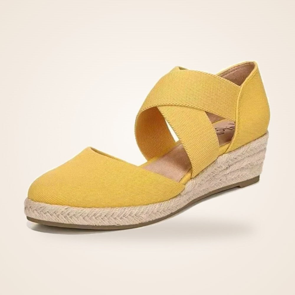 Capri Espadrille Wedge in yellow