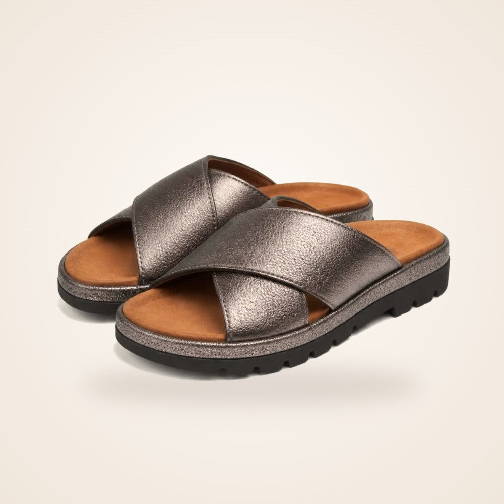 Comfy Cross Slide in pewter