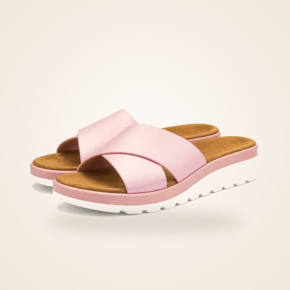 Comfy Cross Slide in pink