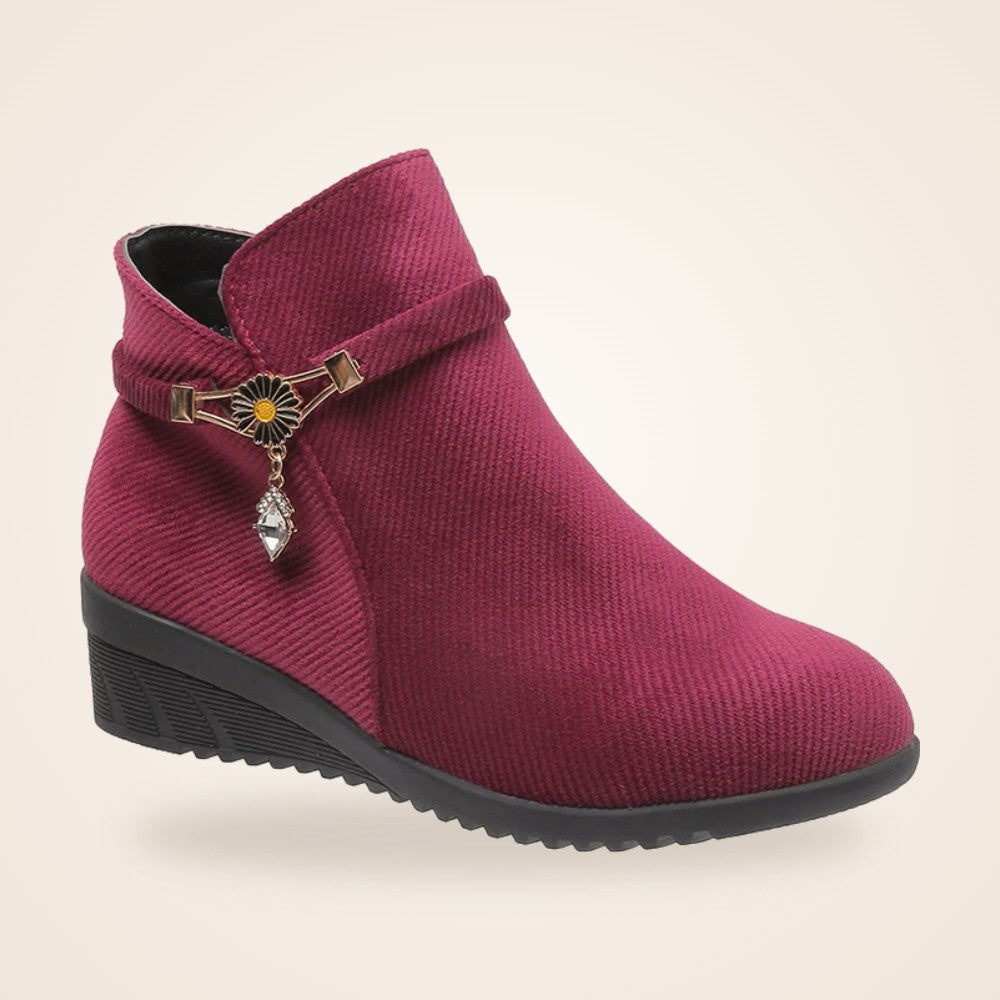 Cosy Wedge Ankle Boot in wine