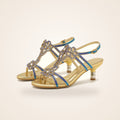 Crystal Flower Heel in blue