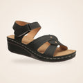 Flower Cut Out Wedge in black