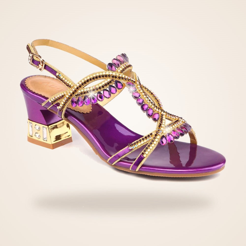 Gilded Jewel Heel in amethyst