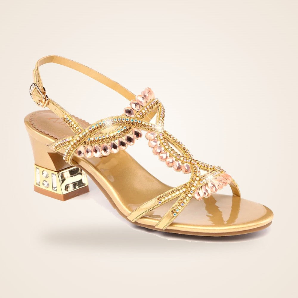 Gilded Jewel Heel in gold