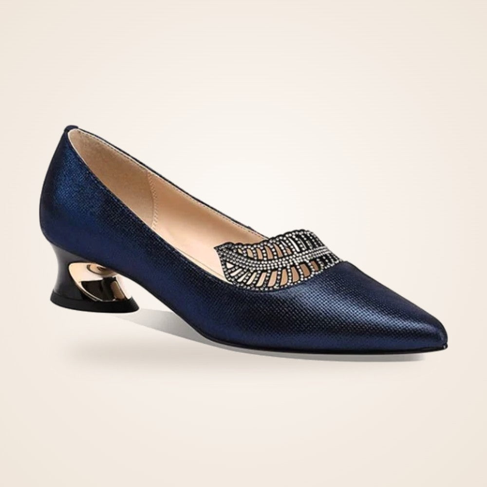 Navy Jewel Pump in navy