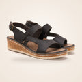 Patchwork Wedge Sandal in black (Style C)