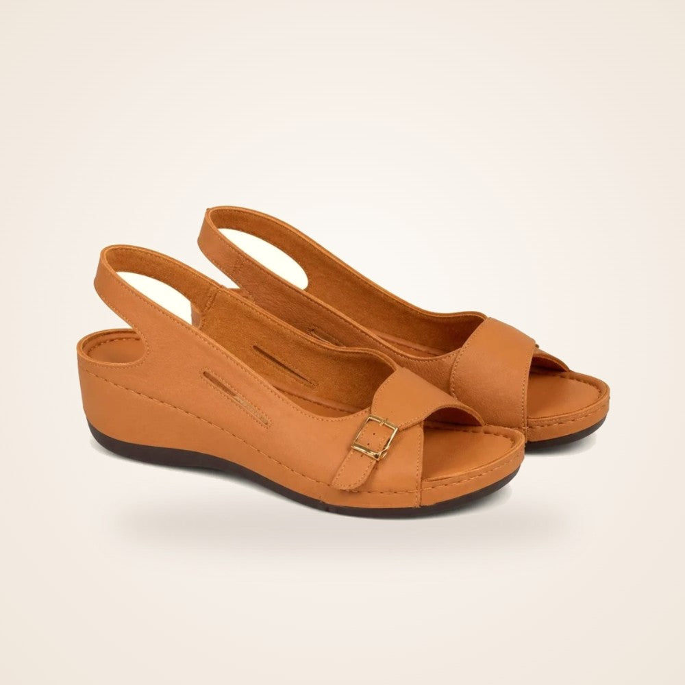 Roman Wedge Sandal in brown
