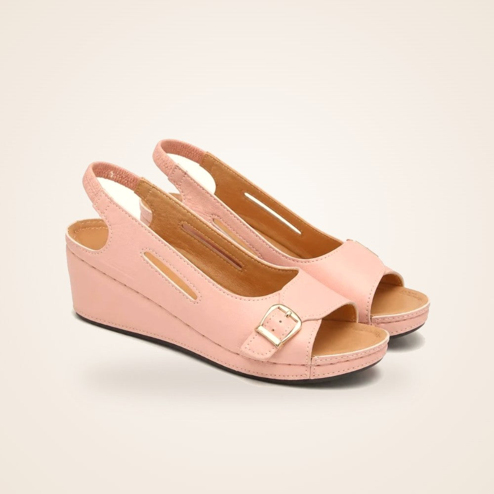 Roman Wedge Sandal in pink