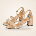 Shimmer Block Heel in gold