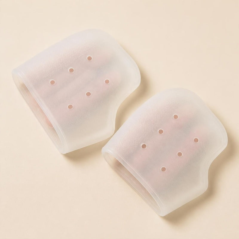 Silicone Heel Sleeves, clear with breathable holes