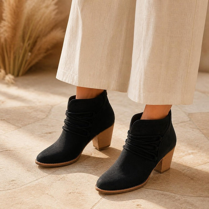 Slouch Ankle Boot in black, worn