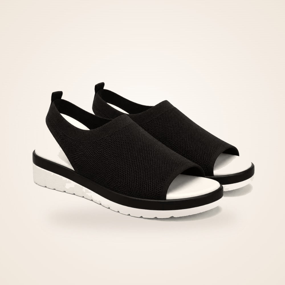 Stretch Knit Sandal in black