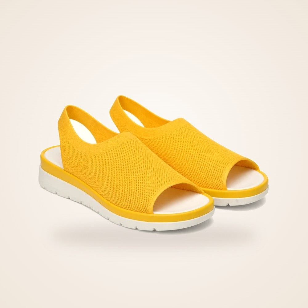 Stretch Knit Sandal in yellow