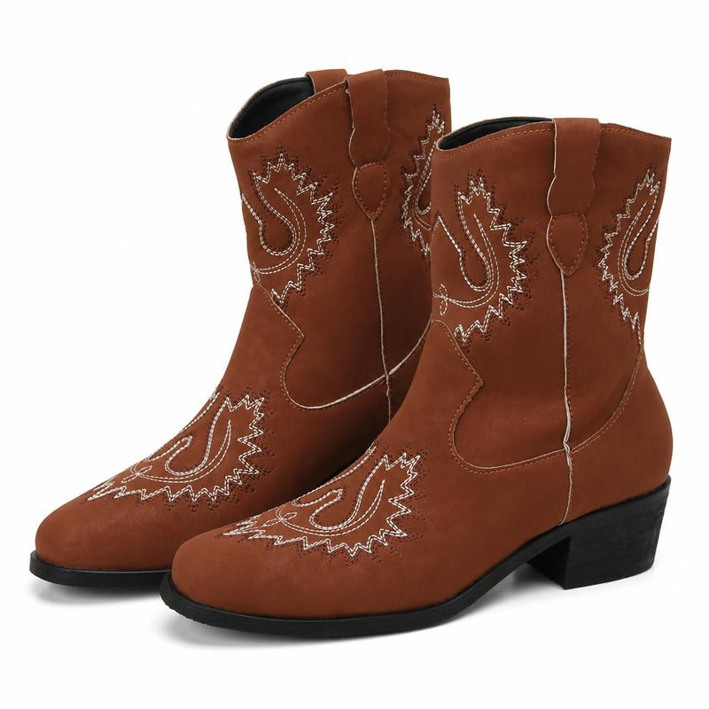 The Western Ankle Boot in Brown