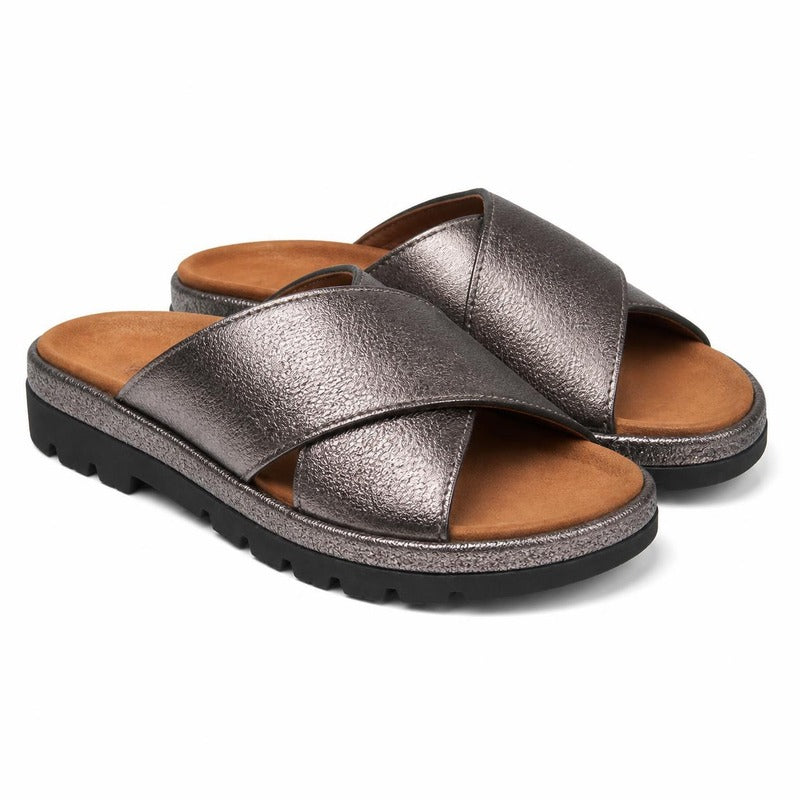 The Comfy Cross Slide in Pewter