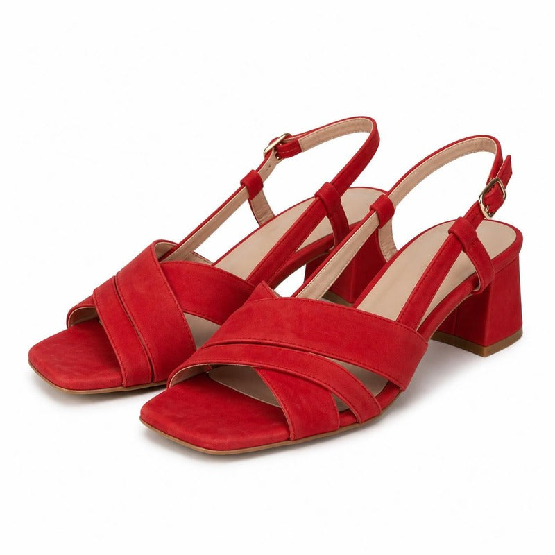 The Red Velvet Block Heel