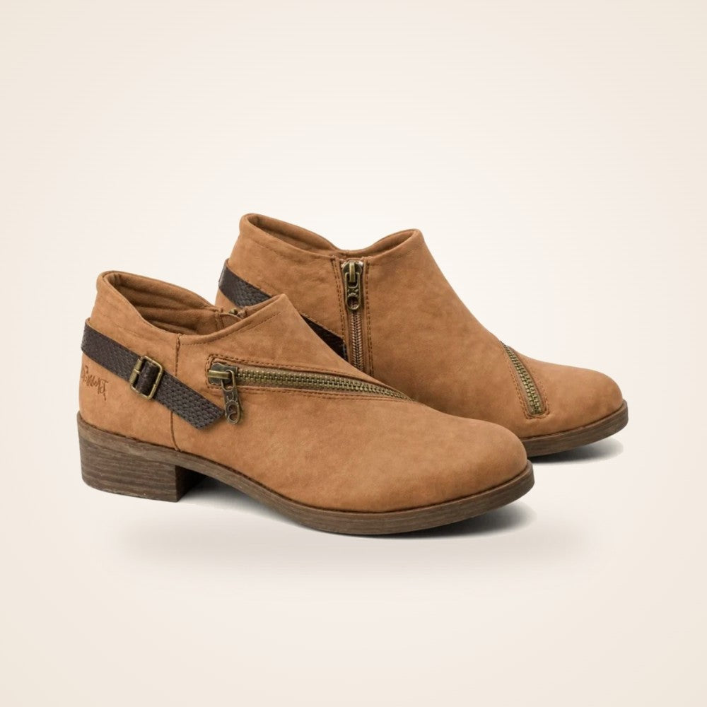 Zip Ankle Boot in tan